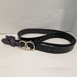 Ava & Viv Black Belt with Gold Buckle - Size 2X‎